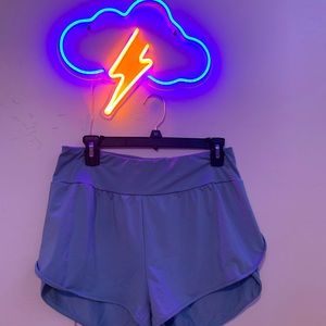 Baby blue workout shorts